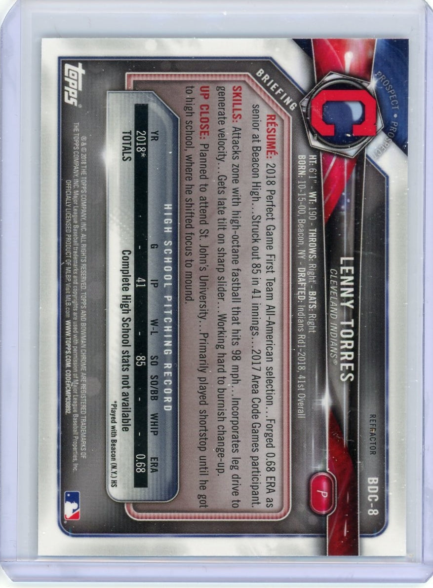 Lenny Torres 2018 1st Bowman Chrome refractor BDC-8