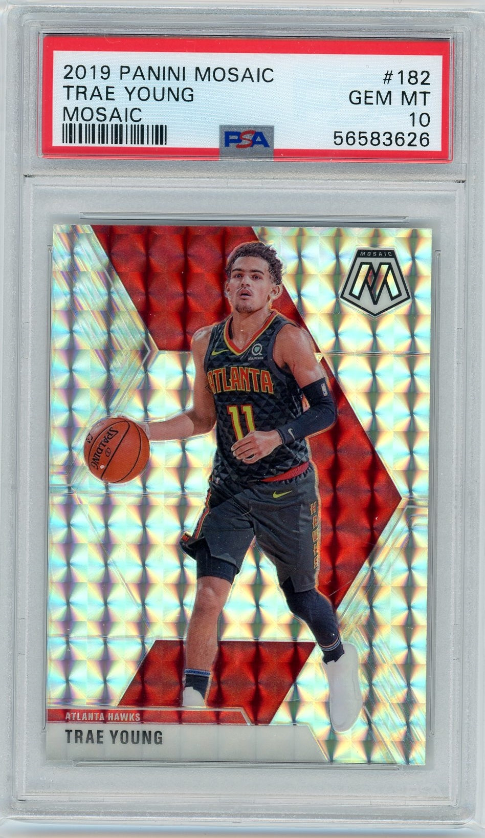 Trae Young 2019 Panini Mosaic Mosaic #182 PSA 10