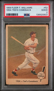 1959 Fleer Ted Williams #52 1954 - TED'S COMEBACK PSA 2