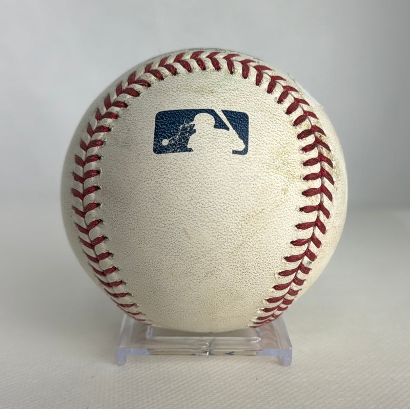 Pete Alonso Autographed MLB Game Used Double Career Hit 6 Double 3 RBI 3 & Brandon Nimmo Single 03/31/19