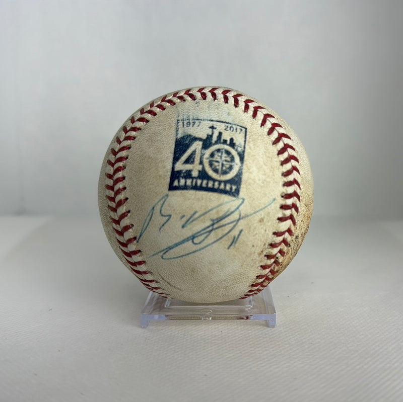 Rafael Devers Autographed MLB Game Used From MLB Debut 07/25/17