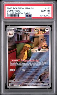 Gumshoos Pokemon Mega Evolution Illustration Rare #153/132 PSA 10
