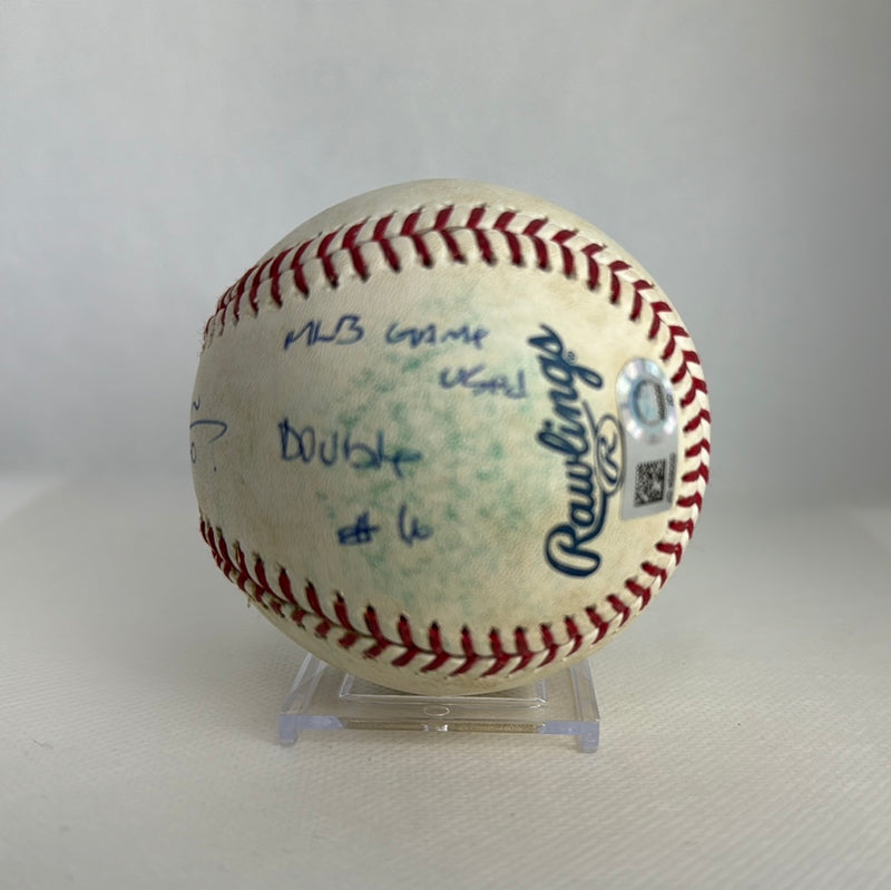 Juan Soto Autographed MLB Game Used Double Career Hit 71 Double 16 08/04/18