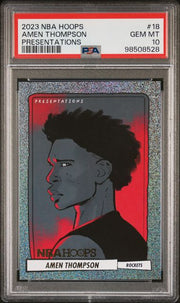 Amen Thompson 2023-24 Panini NBA Hoops Presentations rookie card PSA 10