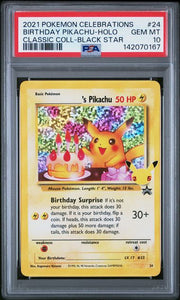 Pikachu Pokémon Celebrations Birthday Black Star Promo #24 PSA 10