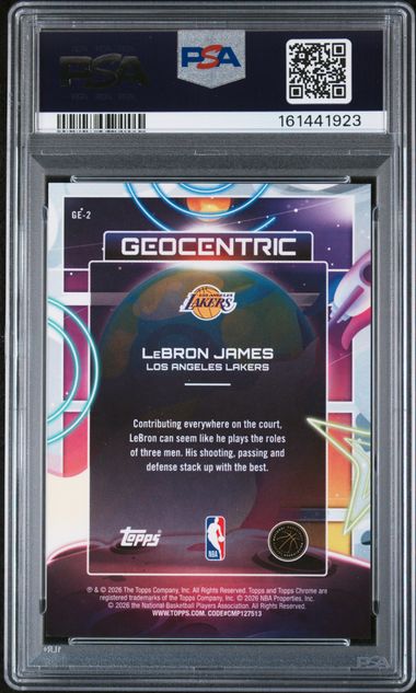 LeBron James 2025-26 Topps Chrome Cosmic Geocentric Black Eclipse Refractor #'d 04/10 PSA 10