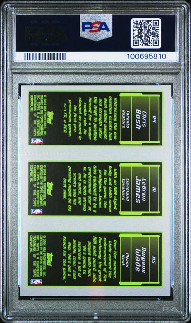 D. Wade/L. James/C. Bosh 2003 Topps Rookie Matrix PSA 8