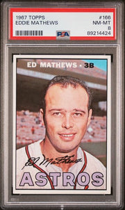 Eddie Mathews 1967 Topps #166 PSA 8
