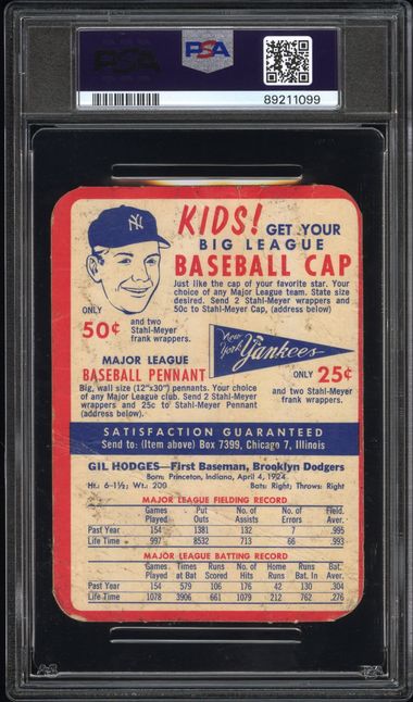 Gil Hodges 1955 Stahl-Meyer PSA 1