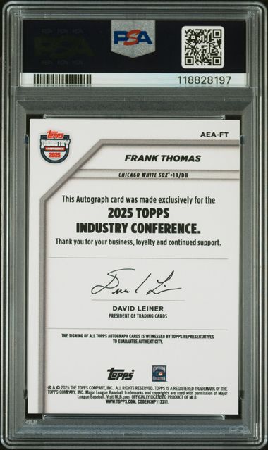 Frank Thomas 2025 Topps Industry Conference autograph PSA Authentic