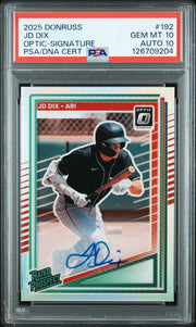 JD Dix 2025 Panini Donruss Optic Signature silver holo PSA 10 AUTO 10