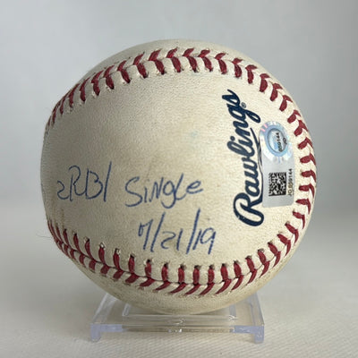 Fernando Tatis Jr. Autographed MLB Game Used Single Career Hit 80 RBI 38 39 07/21/19