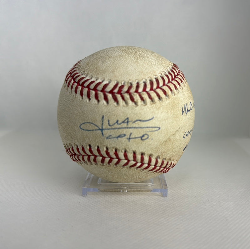 Juan Soto Autographed MLB Game Used Single Career Hit 8 & Michael Taylor Single 05/28/18
