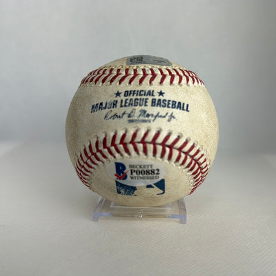 Juan Soto Autographed MLB Game Used Single Career Hit 8 & Michael Taylor Single 05/28/18