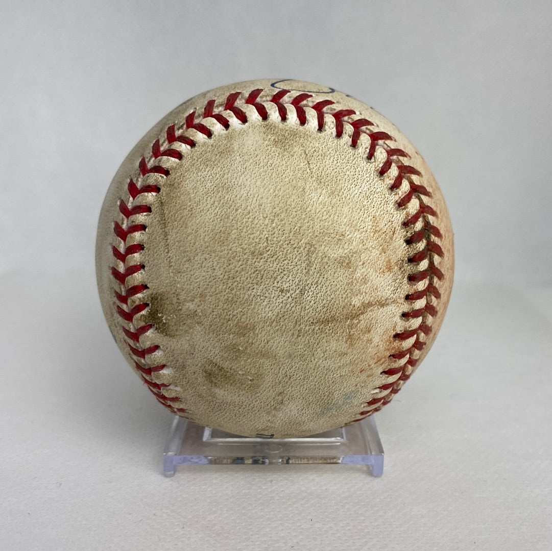 Mike Trout  Autographed MLB Game Used Single Career Hit 879 08/24/16