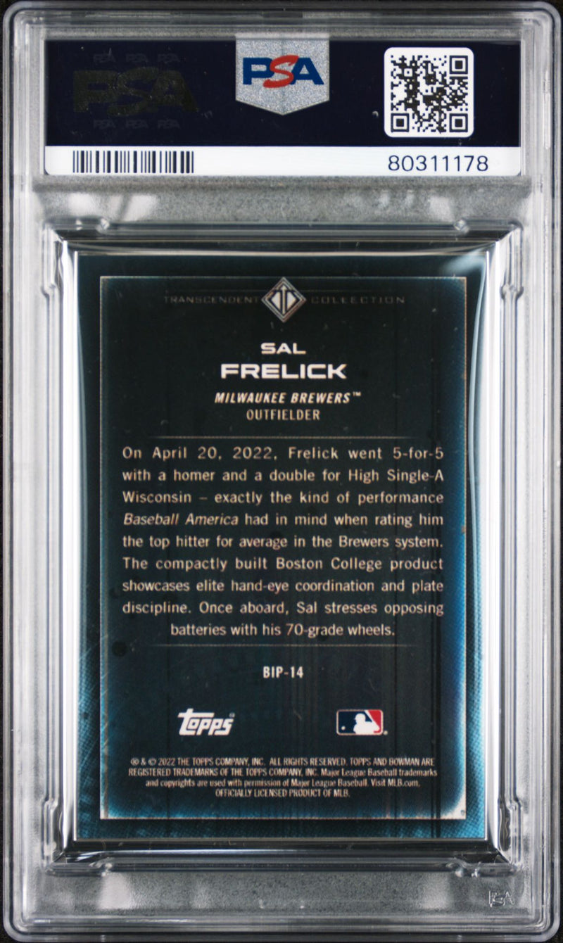 Sal Frelick 2022 Bowman Transcendent Collection Bowman Icons /50 Hands Up PSA 10
