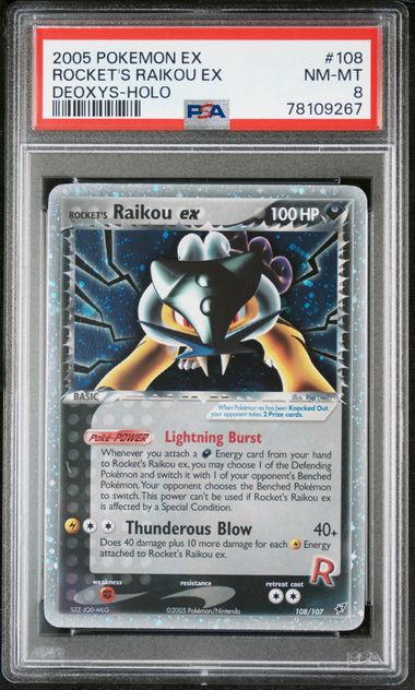 Rocket's Raikou ex Pokémon Deoxys Ultra-rare #108/107 PSA 8