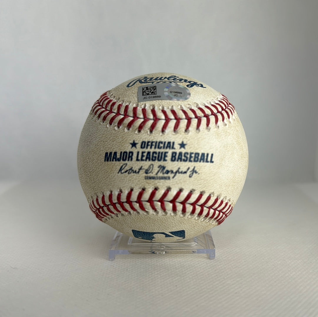 Juan Soto Autographed MLB Game Used Single Career Hit 10 05/29/18