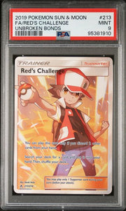 Red's Challenge Full-Art 2019 Pokemon Sun & Moon Unbroken Bonds #213/214 PSA 9