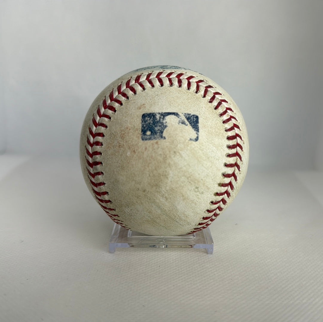 Mike Trout Autographed MLB Game Used Double Career Hit 1063 Double 204 04/21/2018