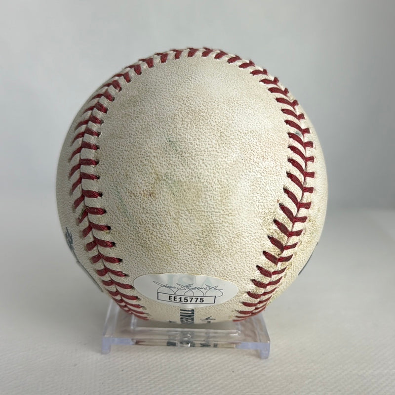Pete Alonso Autographed MLB Game Used Double Career Hit 6 Double 3 RBI 3 & Brandon Nimmo Single 03/31/19