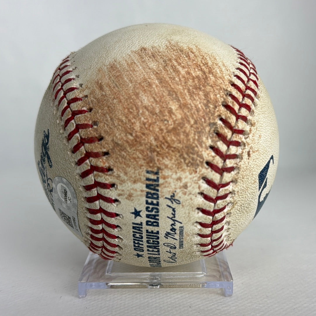 Gleyber Torres Autographed MLB Game Used Single Career Hit 83 RBI 54 55 08/24/18