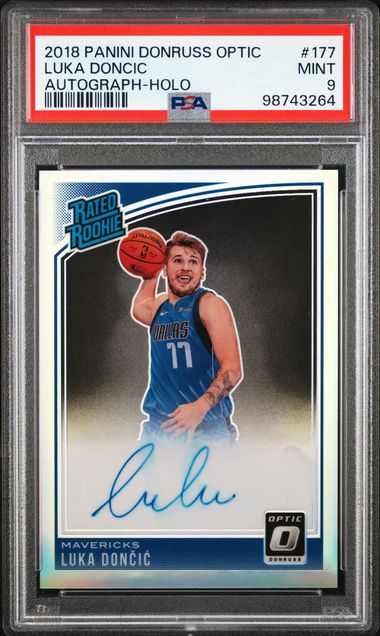 Luka Doncic 2018 Panini Donruss Optic Rookie Autograph Holo PSA 9