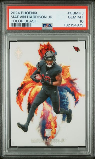Marvin Harrison Jr. 2024 Panini Phoenix Color Blast SSP RC PSA 10