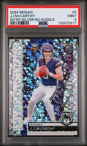 JJ McCarthy 2024 Panini Mosaic Intro - No Huddle RC PSA 9