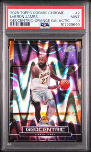 LeBron James 2025-26 Topps Chrome Cosmic Geocentric Orange Raywave #'d 15/25 PSA 9