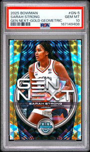 Sarah Strong 2025 Bowman Gen Next Gold Geometric #'d 29/50 PSA 10