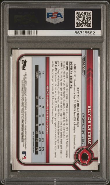 Elly De La Cruz 2022 1st Bowman Chrome PSA 10