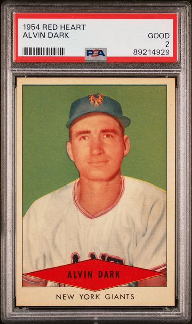 Alvin Dark 1954 Red Heart PSA 2