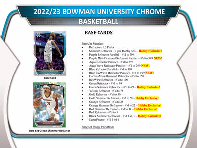 2022-23 Bowman University Chrome Basketball Hobby 12 Box Case