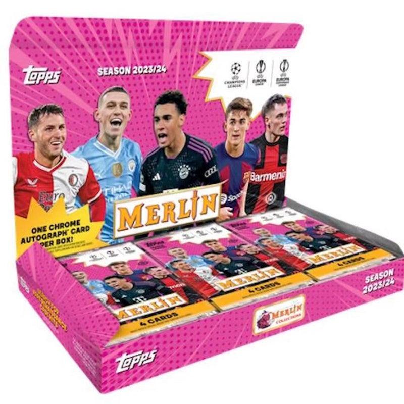 2023-24 Topps UEFA Club Competitions Merlin Chrome Soccer Hobby 12 Box Case