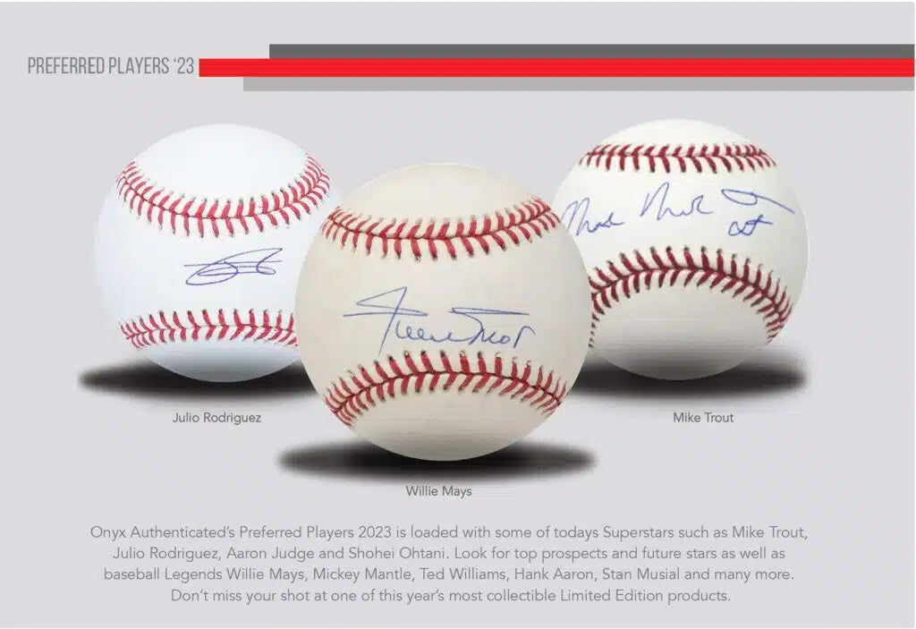 2023 Onyx Preferred Players Collection Autographed Baseball Edition Box