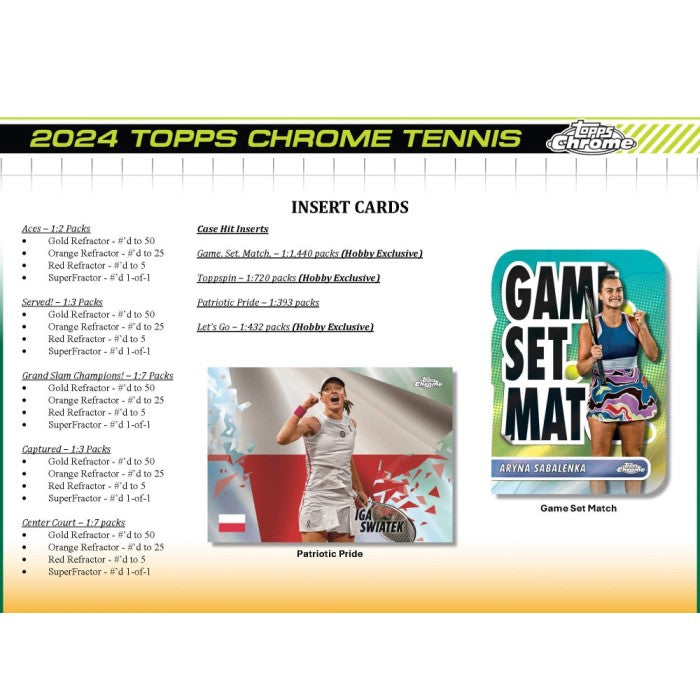 2024 Topps Chrome Tennis Breakers Delight Hobby Box