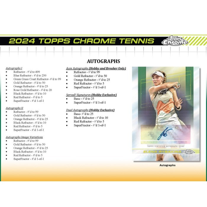 2024 Topps Chrome Tennis Breakers Delight Hobby Box