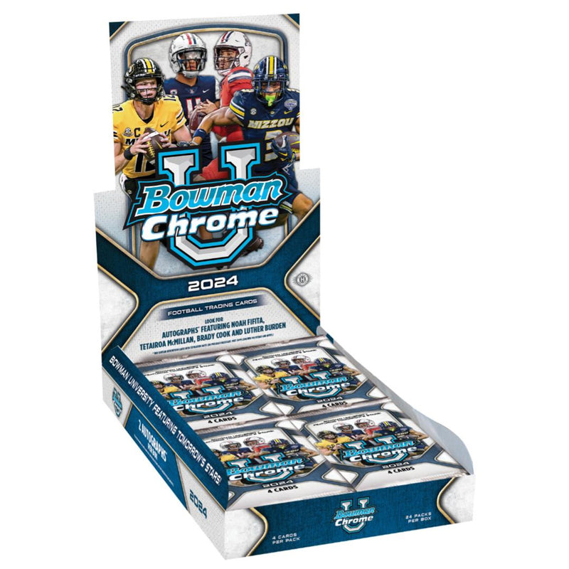 2024 Bowman Chrome University Football Hobby 12 Box Case