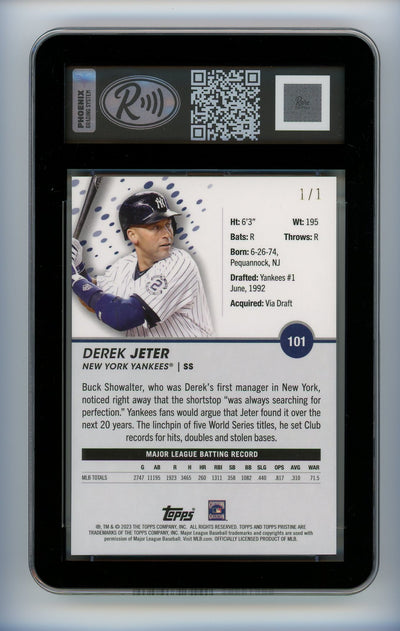 Derek Jeter 2023 Topps Pristine Superfractor 1/1 #101 Rare Edition Mint 9