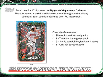 2024 Topps Baseball Holiday Mega Box Advent Calendar