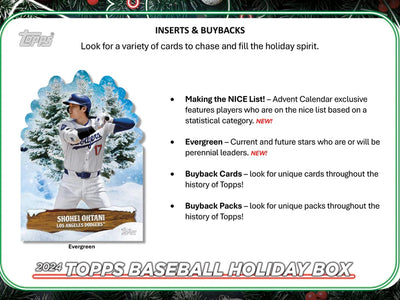 2024 Topps Baseball Holiday Mega Box Advent Calendar