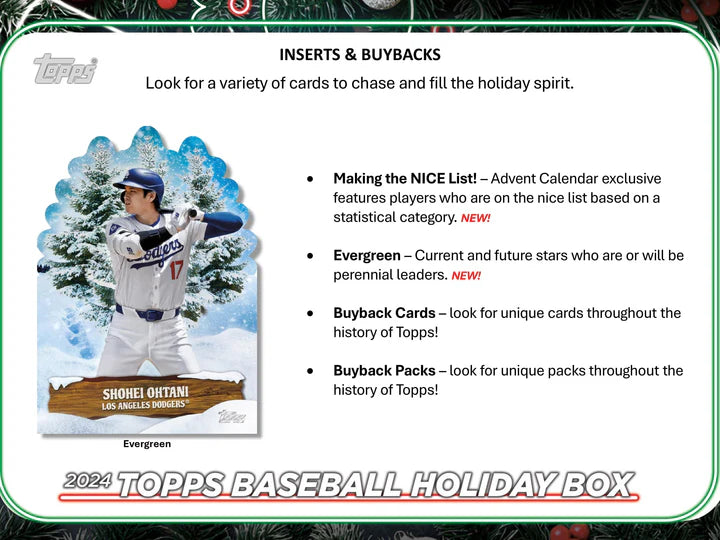 2024 Topps Baseball Holiday Mega Box Advent Calendar