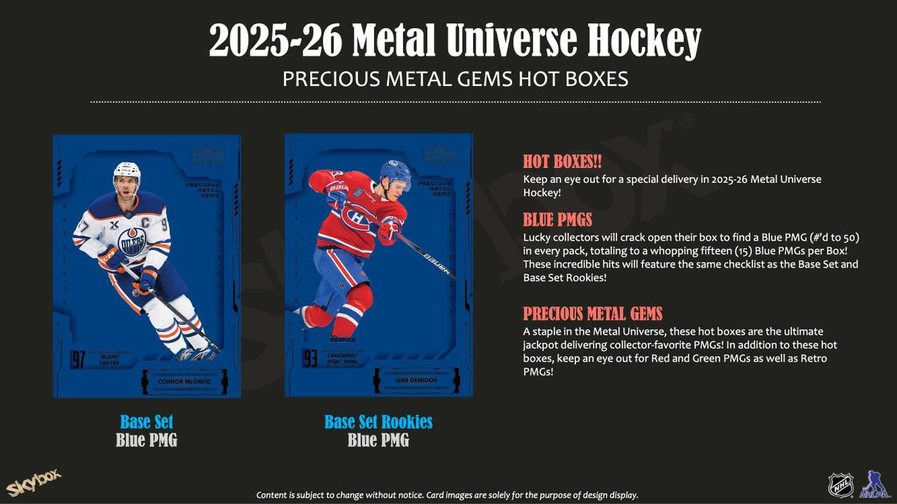 2025-26 Upper Deck Skybox Metal Universe Hockey Hobby Box [Contact Us To Order]
