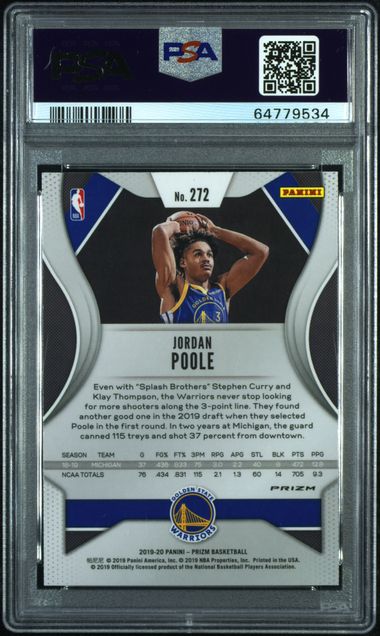 Jordan Poole 2019 Panini Ruby Wave Prizm PSA 10