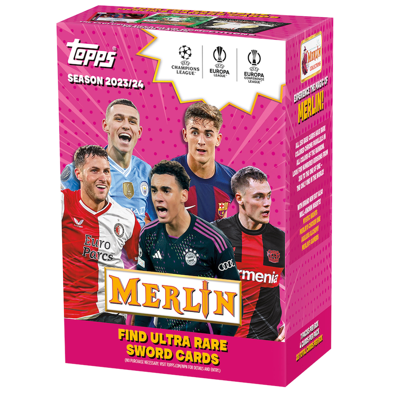 2023-24 Topps UEFA Club Competitions Merlin Chrome Soccer Blaster 40 Box Case