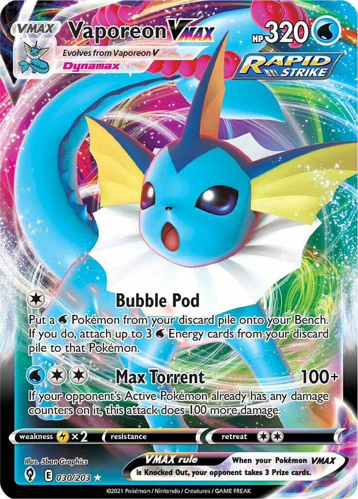 Vaporeon VMAX 2021 Pokémon rare holo 030/203