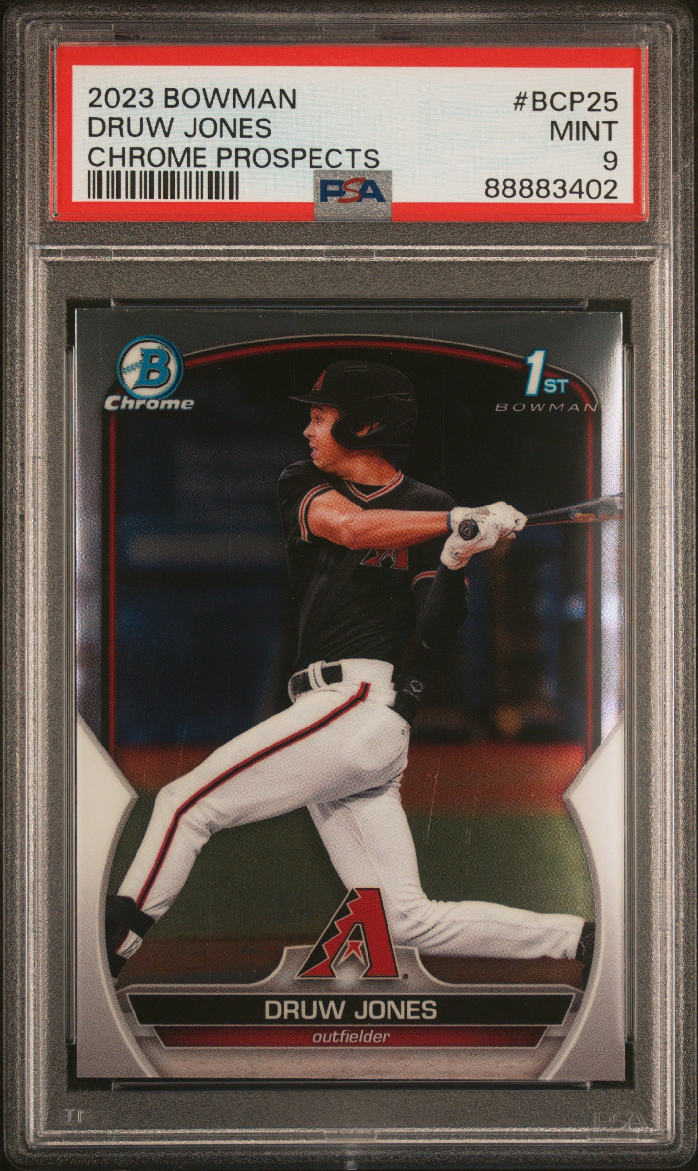 Druw Jones 2023 1st Bowman Chrome PSA 9