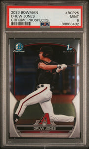 Druw Jones 2023 1st Bowman Chrome PSA 9
