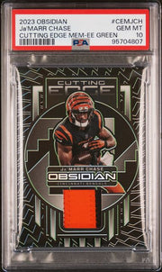 Ja'Marr Chase 2023 Obsidian Cutting Edge Green #'d 24/25 PSA 10